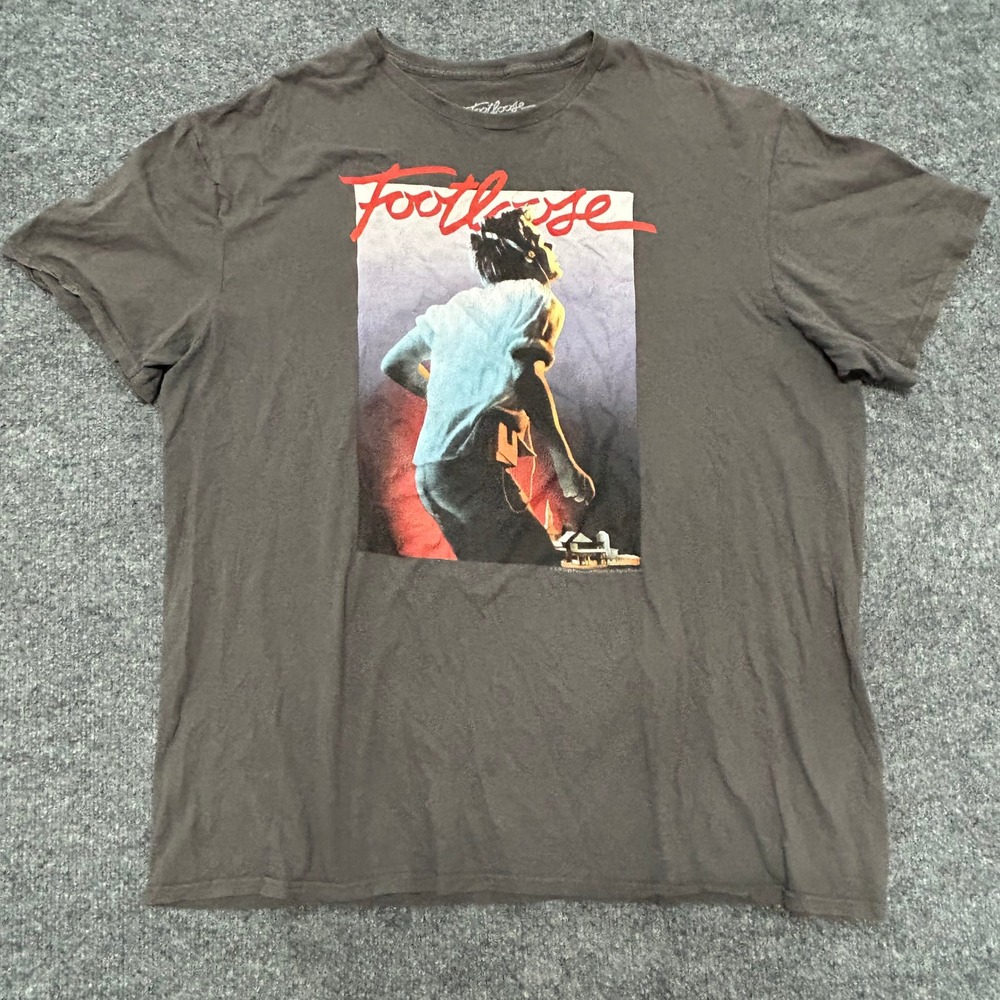 Footloose T Shirt Mens Size2XL Gray Movie Graphic Short Sleeve Cotton Tee